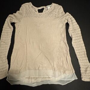 White House Black Market Women's Beige Long Sleeve Top